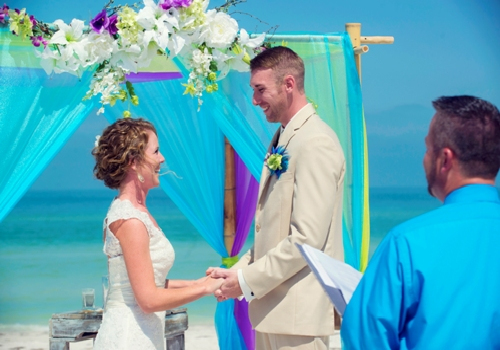 Kate And Brian S Beach Wedding Vibrant Colors