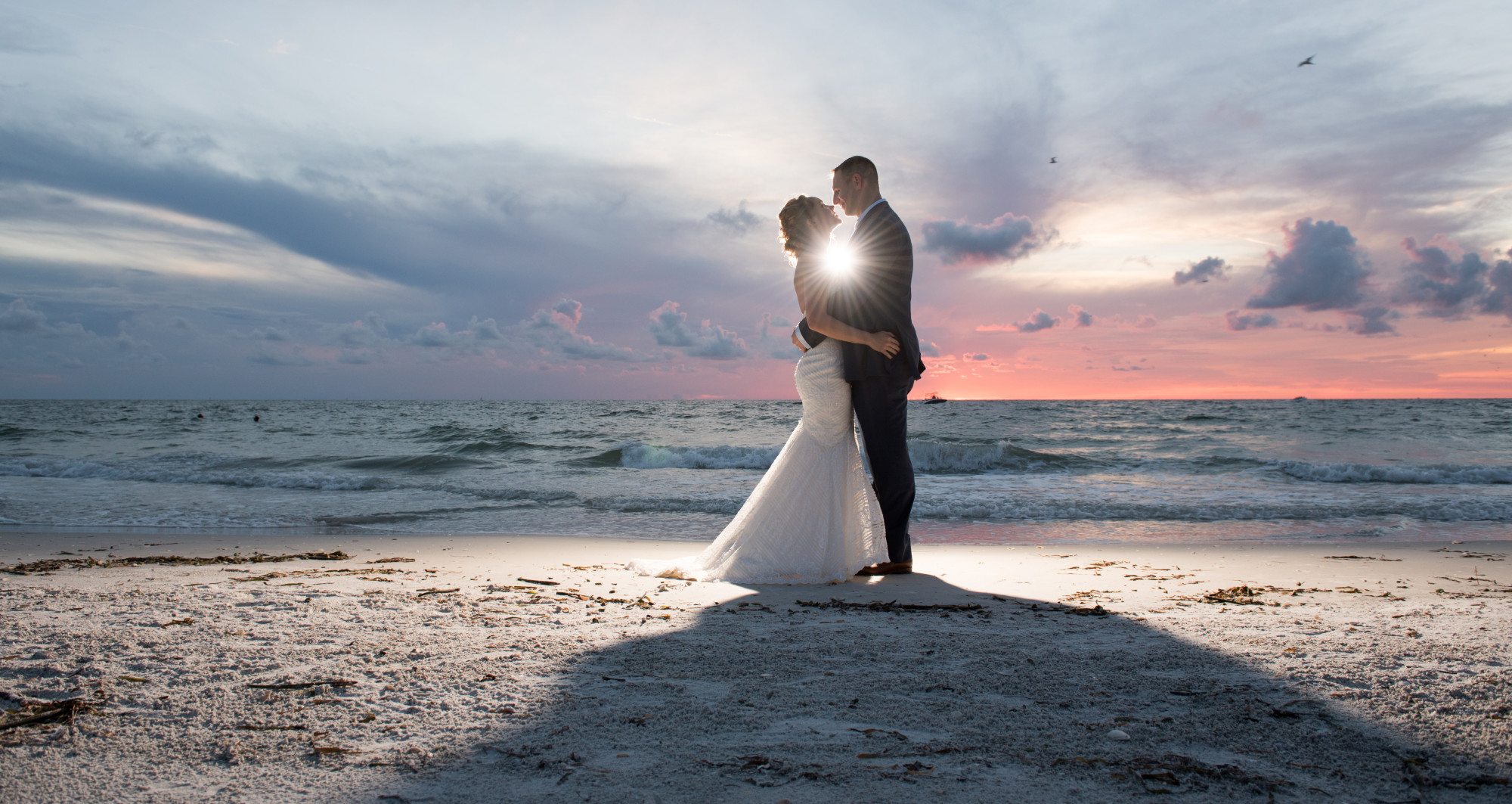 minimalist beach wedding photo